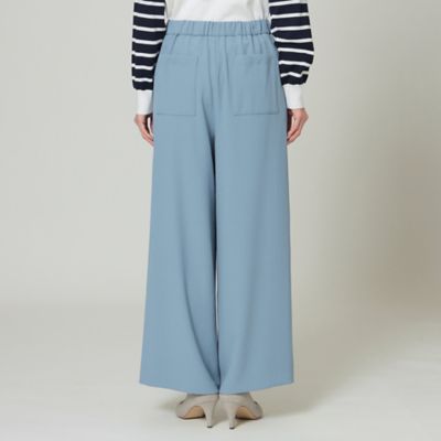 【Ｌ】【ウォッシャブル】【ＵＶ対策】ストレッチバックサテンワイドパンツ（Ｕ７Ｒ５０１１７＿＿）