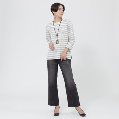 ２３ＡＷ＊Ｗｉｎｇｓ掲載＊【Ｌ】【ウォッシャブル】ストレッチデニムセミフレアパンツ（Ｕ７Ｒ６０２１８＿＿）
