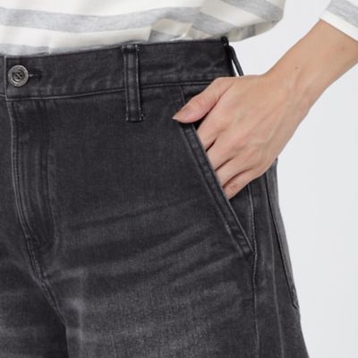 ２３ＡＷ＊Ｗｉｎｇｓ掲載＊【Ｌ】【ウォッシャブル】ストレッチデニムセミフレアパンツ（Ｕ７Ｒ６０２１８＿＿）