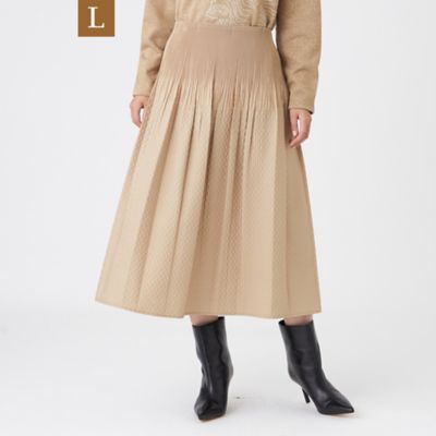 ＜EVEX BY KRIZIA L (Women/大きいサイズ)＞【Ｌ】【カタログ掲載】【ウォッシャブル】ダイヤジャカードシャーリングスカート（Ｕ７Ｓ０３６５９＿＿）