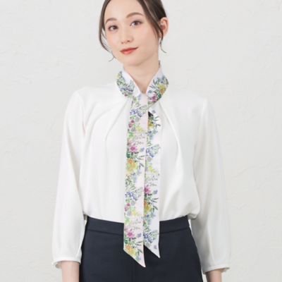 ＜AMACA (Women)＞フローラル剣先細幅スカーフ（Ｖ５７４７３０６＿＿）