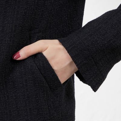 【尾州素材】ツイードネイビーノーカラージャケット（Ｖ５Ｅ０６４６３＿＿）