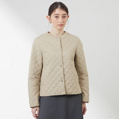 【SALE】AMACA (Women)/アマカ ダイヤキルトノーカラージャケット(V5E10475__) ベージュ コート・ジャケット【三越伊勢丹/公式】