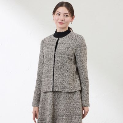 ＜AMACA (Women)＞【Ａｎｎｉｖｅｒｓａｒｙ　Ｐｉｅｃｅ】【尾州素材】ツイードジャケット（Ｖ５Ｅ１４６３２＿＿）