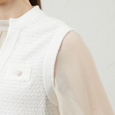【ＡＴＥＬＩＥＲ　ＣＯＬＬＥＣＴＩＯＮ】ブークレージャカードニットロングジレ（Ｖ５Ｅ７７５０８＿＿）