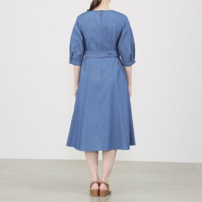 アマカ　ピケデニムタックスリーブワンピース アマカ ピケデニムタックスリーブワンピース - メルカリ