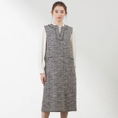＜AMACA (Women)＞【尾州素材】ツイードミックスワンピース（Ｖ５Ｊ０７４３３＿＿）