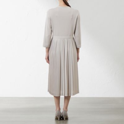 新品　 AMACA　アマカ　布帛コンビニットワンピース38　ベージュ46200円 布帛コンビニットワンピワンピース（V5J42408＿＿） | AMACA