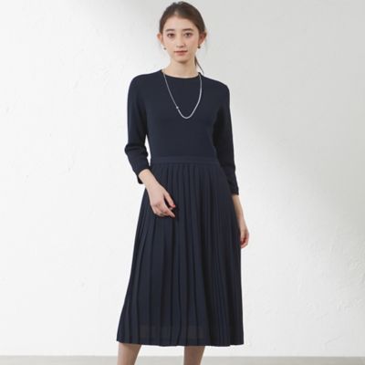 【SALE】AMACA (Women)/アマカ 布帛コンビニットワンピワンピース(V5J42408__) アオ ワンピース・ドレス【三越伊勢丹/公式】