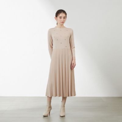 【ＷＥＢ・一部店舗限定】【ＡＴＥＬＩＥＲ　ＣＯＬＬＥＣＴＩＯＮ】ビジューニットドレス（Ｖ５Ｊ７０４４０＿＿）