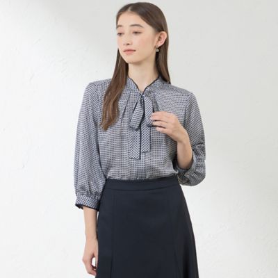 ＜AMACA (Women)＞アバカスドットプリントボウタイブラウス（Ｖ５Ｍ０６６０２＿＿）