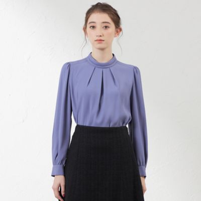 BEIGE, ベイジ ハイネックジョーゼットブラウス ブラック 2 BEIGE，(ベイジ，)｜MOYE（モイエ）/ハイネックブラウス/Ecru の