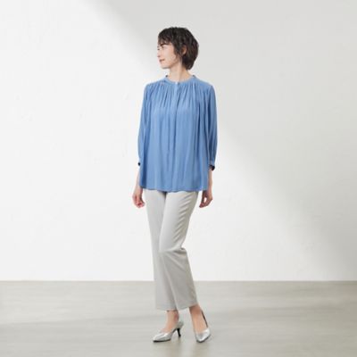 【ＷＥＢ＆一部店舗限定カラー】割繊デシン　ギャザーブラウス（Ｖ５Ｍ１６５８９＿＿）