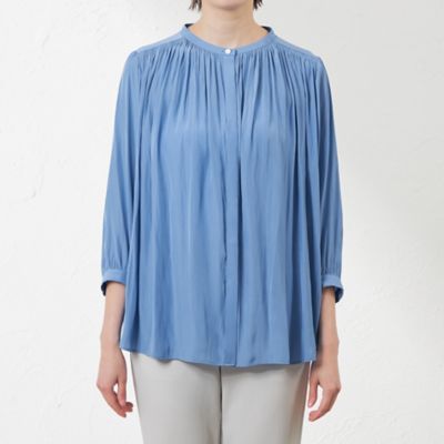 【ＷＥＢ＆一部店舗限定カラー】割繊デシン　ギャザーブラウス（Ｖ５Ｍ１６５８９＿＿）