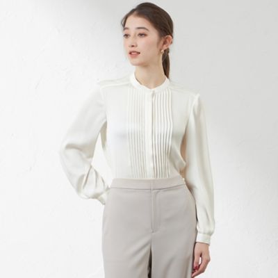 AMACA (Women)/アマカ バックジョーゼットサテンブラウス（Ｖ５Ｍ１７４０６＿＿）