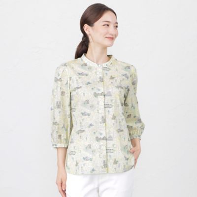 ＜AMACA (Women)＞【ＬＩＢＥＲＴＹ】Ｒｕｅ　ｄｅ　Ｐａｒｉｓ　タナローンバンドカラーブラウス（Ｖ５Ｍ１８３５５＿＿）