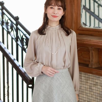 ピーチサテンスタンドネックブラウス ｖ５ｍ１８４７０ 三越伊勢丹オンラインストア 公式