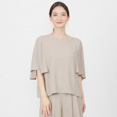 ＜AMACA (Women)＞パウダリーナシジフレアースリーブカットソー（Ｖ５Ｍ２０３６１＿＿）