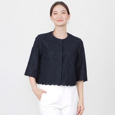 【ＷＥＢ・一部店舗限定】【ＡＴＥＬＩＥＲ　ＣＯＬＬＥＣＴＩＯＮ】コットンラミーレース　ボレロブラウス（Ｖ５Ｍ２１３６３＿＿）