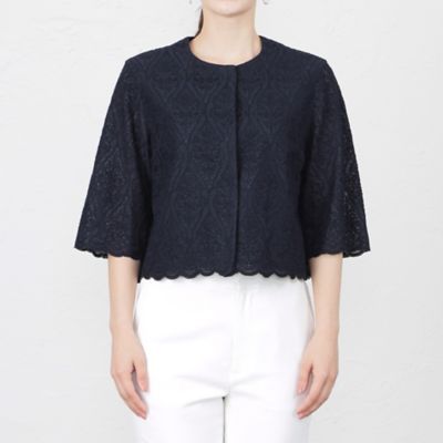 【ＷＥＢ・一部店舗限定】【ＡＴＥＬＩＥＲ　ＣＯＬＬＥＣＴＩＯＮ】コットンラミーレース　ボレロブラウス（Ｖ５Ｍ２１３６３＿＿）