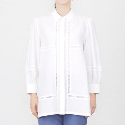 【ＷＥＢ・一部店舗限定】【ＡＴＥＬＩＥＲ　ＣＯＬＬＥＣＴＩＯＮ】リネンエンブロイブラウス（Ｖ５Ｍ２２３６４＿＿）