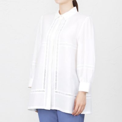 【ＷＥＢ・一部店舗限定】【ＡＴＥＬＩＥＲ　ＣＯＬＬＥＣＴＩＯＮ】リネンエンブロイブラウス（Ｖ５Ｍ２２３６４＿＿）