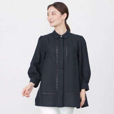 【ＷＥＢ・一部店舗限定】【ＡＴＥＬＩＥＲ　ＣＯＬＬＥＣＴＩＯＮ】リネンエンブロイブラウス（Ｖ５Ｍ２２３７２＿＿）
