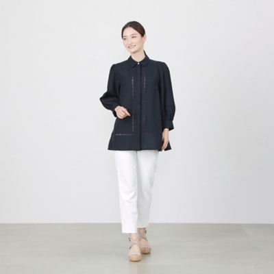 【ＷＥＢ・一部店舗限定】【ＡＴＥＬＩＥＲ　ＣＯＬＬＥＣＴＩＯＮ】リネンエンブロイブラウス（Ｖ５Ｍ２２３７２＿＿）