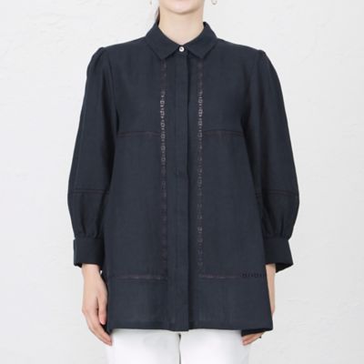 【ＷＥＢ・一部店舗限定】【ＡＴＥＬＩＥＲ　ＣＯＬＬＥＣＴＩＯＮ】リネンエンブロイブラウス（Ｖ５Ｍ２２３７２＿＿）