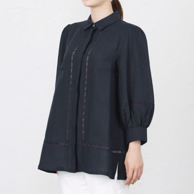 【ＷＥＢ・一部店舗限定】【ＡＴＥＬＩＥＲ　ＣＯＬＬＥＣＴＩＯＮ】リネンエンブロイブラウス（Ｖ５Ｍ２２３７２＿＿）