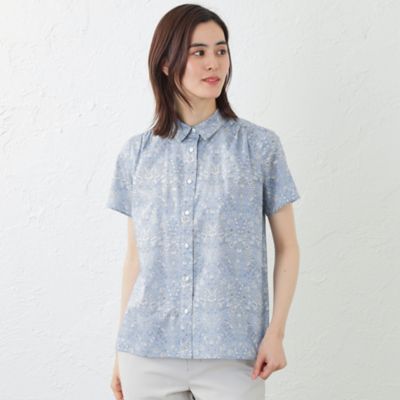 ＜AMACA (Women)＞【ＬＩＢＥＲＴＹ】ＴＡＦＩＴＩタナローン半袖ブラウス（Ｖ５Ｍ３０１８０＿＿）