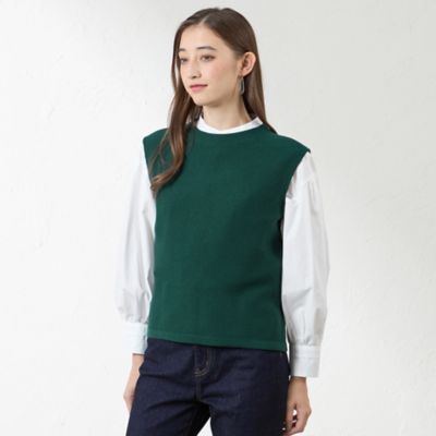 AMACA (Women)/アマカ バルキーストレッチ編み柄ベスト(V5N07617__) ミドリ70L トップス【三越伊勢丹/公式】