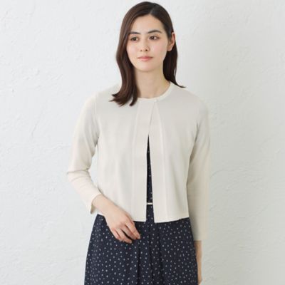 ブライトレーヨン 丸首ニットボレロ（V5N20146＿＿） | AMACA