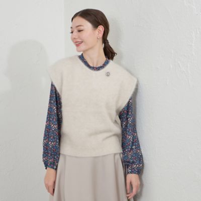 ＜AMACA (Women)＞ヘアリーニットジレ（Ｖ５Ｎ２２６５５＿＿）