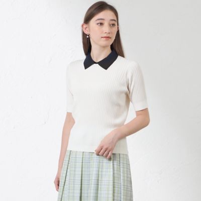 AMACA (Women)/アマカ ブライトレーヨンニットポロ（Ｖ５Ｎ２４５６２＿＿）