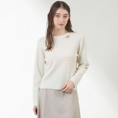 ＜AMACA (Women)＞ラメケーブルニット（Ｖ５Ｎ３０６８３＿＿）