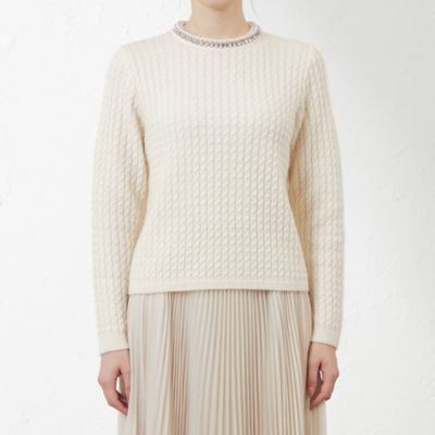 【ＷＥＢ・一部店舗限定】【ＡＴＥＬＩＥＲ　ＣＯＬＬＥＣＴＩＯＮ】ビジューニットプルオーバー（Ｖ５Ｎ７４４４１＿＿）