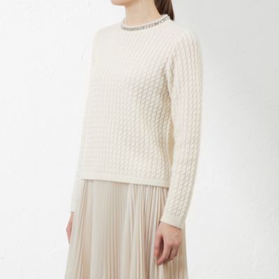【ＷＥＢ・一部店舗限定】【ＡＴＥＬＩＥＲ　ＣＯＬＬＥＣＴＩＯＮ】ビジューニットプルオーバー（Ｖ５Ｎ７４４４１＿＿）