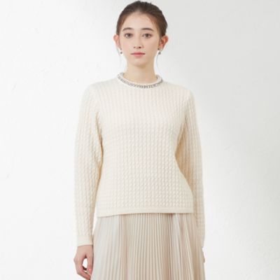 【ＷＥＢ・一部店舗限定】【ＡＴＥＬＩＥＲ　ＣＯＬＬＥＣＴＩＯＮ】ビジューニットプルオーバー（Ｖ５Ｎ７４４４１＿＿）