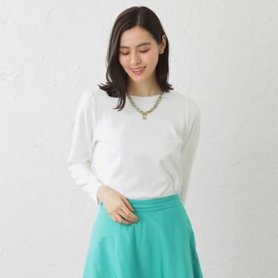 ＜AMACA (Women)＞シャイニーコットンセーターマシーン長袖プルオーバー（Ｖ５Ｐ０２１２２＿＿）