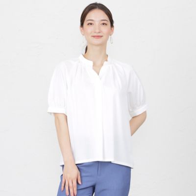 ＜AMACA (Women)＞プレーティングシルケットパフスリーブプルオーバーカットソー（Ｖ５Ｐ０９３６６＿＿）