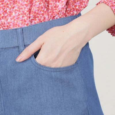 ピケデニム　セミワイドバギーパンツ（Ｖ５Ｒ０６３２０＿＿）