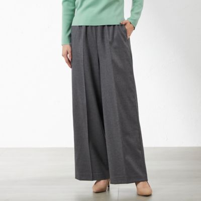 【ＷＥＢ限定サイズ】ハイカウントフラノワイドストレートパンツ　※股下長め（Ｖ５Ｒ６０４５０＿＿）
