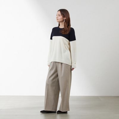 【ＷＥＢ限定サイズ】ハイカウントフラノワイドストレートパンツ　※股下長め（Ｖ５Ｒ６０４５０＿＿）