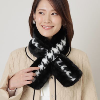 ＜TO BE CHIC (Women)＞フェイクファー千鳥ティペット（Ｗ５７２１２３９＿＿）