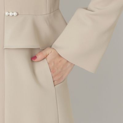 ポリエステルストレッチノーカラー　コート（Ｗ５Ａ０２３０６＿＿）