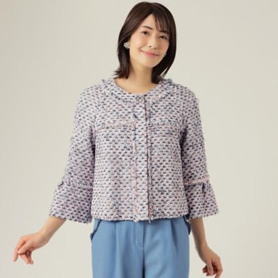 ＜三越伊勢丹/公式＞【SALE】TO BE CHIC (Women)/トゥー ビー シック リントンカラーツイード ジャケット アオ コート・ジャケット【三越伊勢丹/公式】