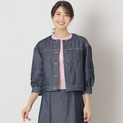 ＜TO BE CHIC (Women)＞リアクティブデニム　ノーカラー　ジャケット（Ｗ５Ｅ０３５１５＿＿）