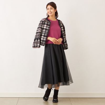 ファンシーツイード ノーカラージャケット