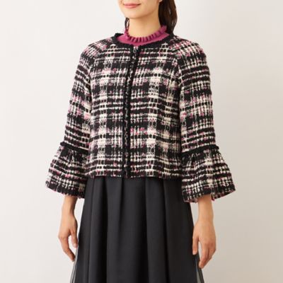 ファンシーツイード ノーカラージャケット